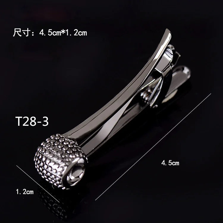 High Quality Metal Tie Clip Black Color Glasses Feather Necktie Clips Pin Luxulry Jewelry Gifts for Men Accessories