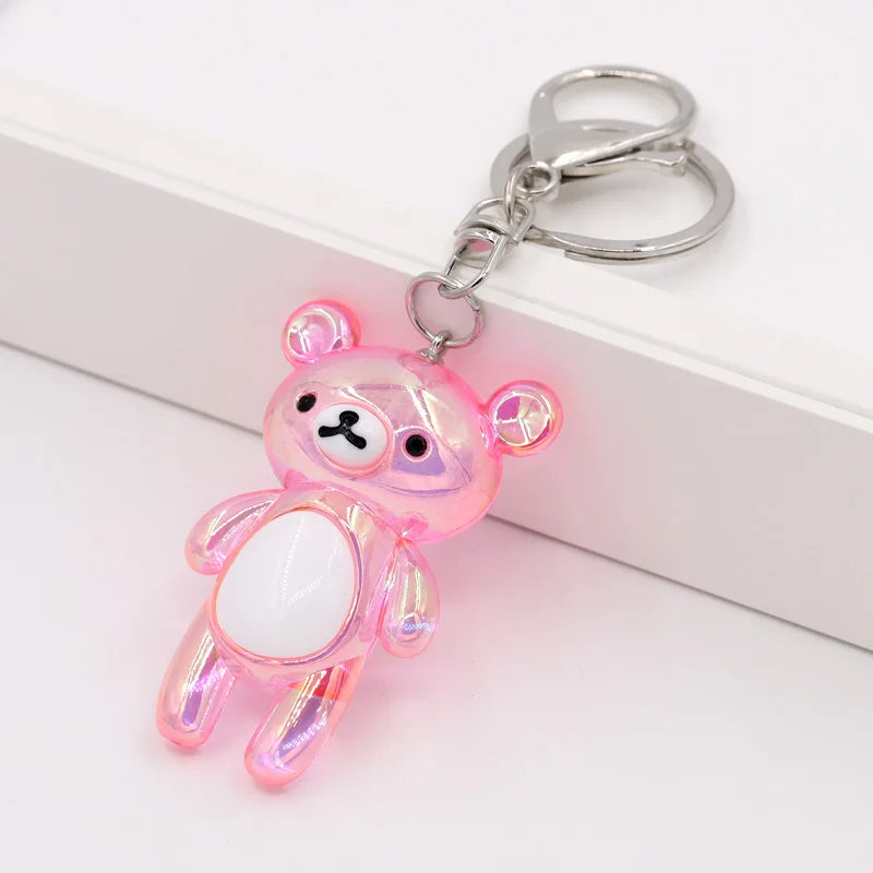 Key Chain Accessories for Women Bag Decoration Pendant Cute Bear Keychains Jewelry Car Key Ring Boy Girl Gifts