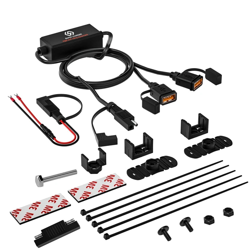 Motorcycle Supplies Dual USB Fast Charging Smart Chip Safety Device Waterproof Mobile Phone Adapter Usb Chargers for Motorbik