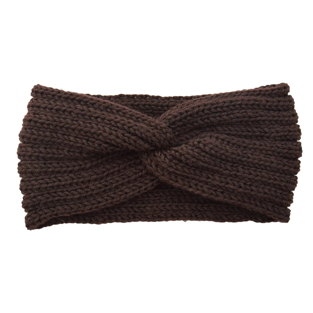 Winter Warm Knitted Knot Cross Headband for Women Girls Autumn Elastic Hair Holder Hair Band Solid Headwear Hair Accessories