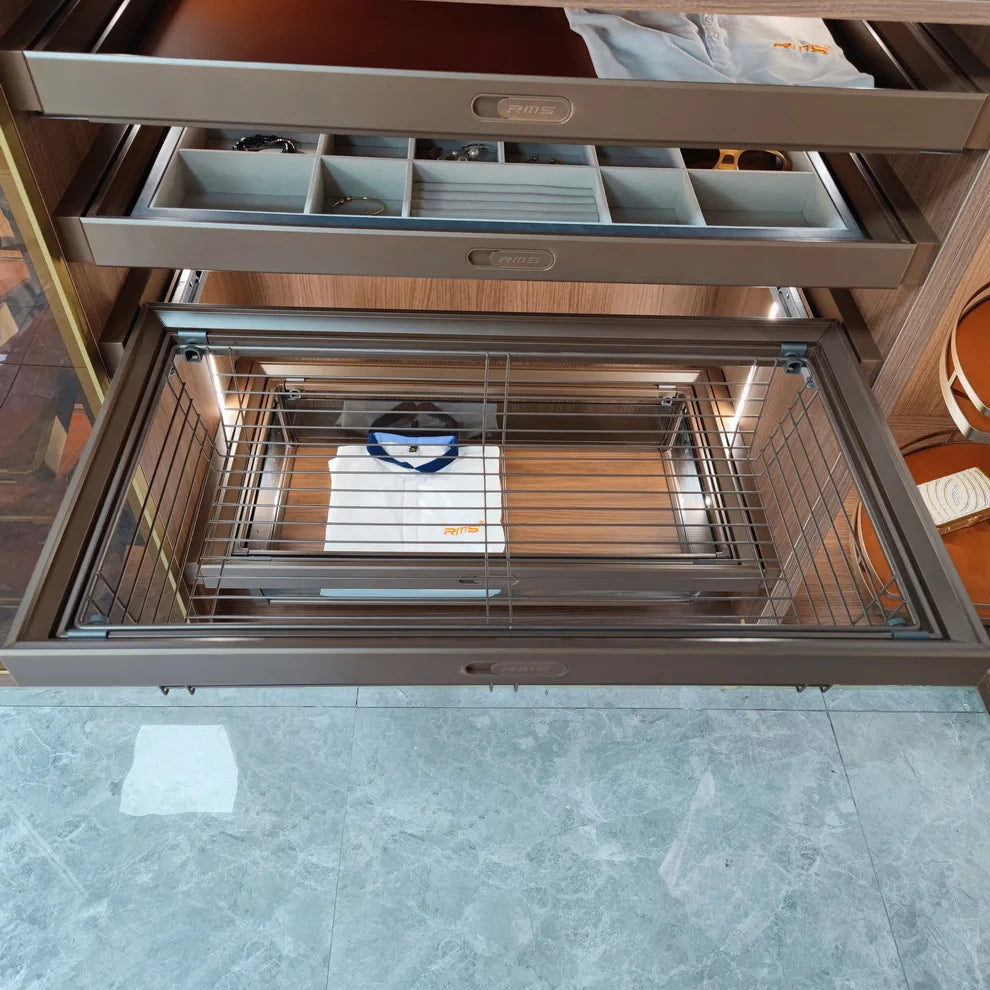 Home Improvement Organizer Systems Pull Out Wardrobe Wire Drawer Basket