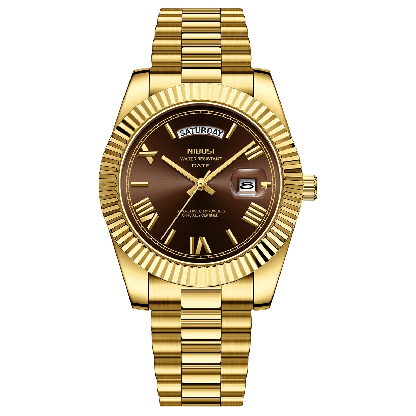 NIBOSI 2628 Luxury Fashion Brand Waterproof Custom OEM ODM Service Auto Date Week Quartz Watch