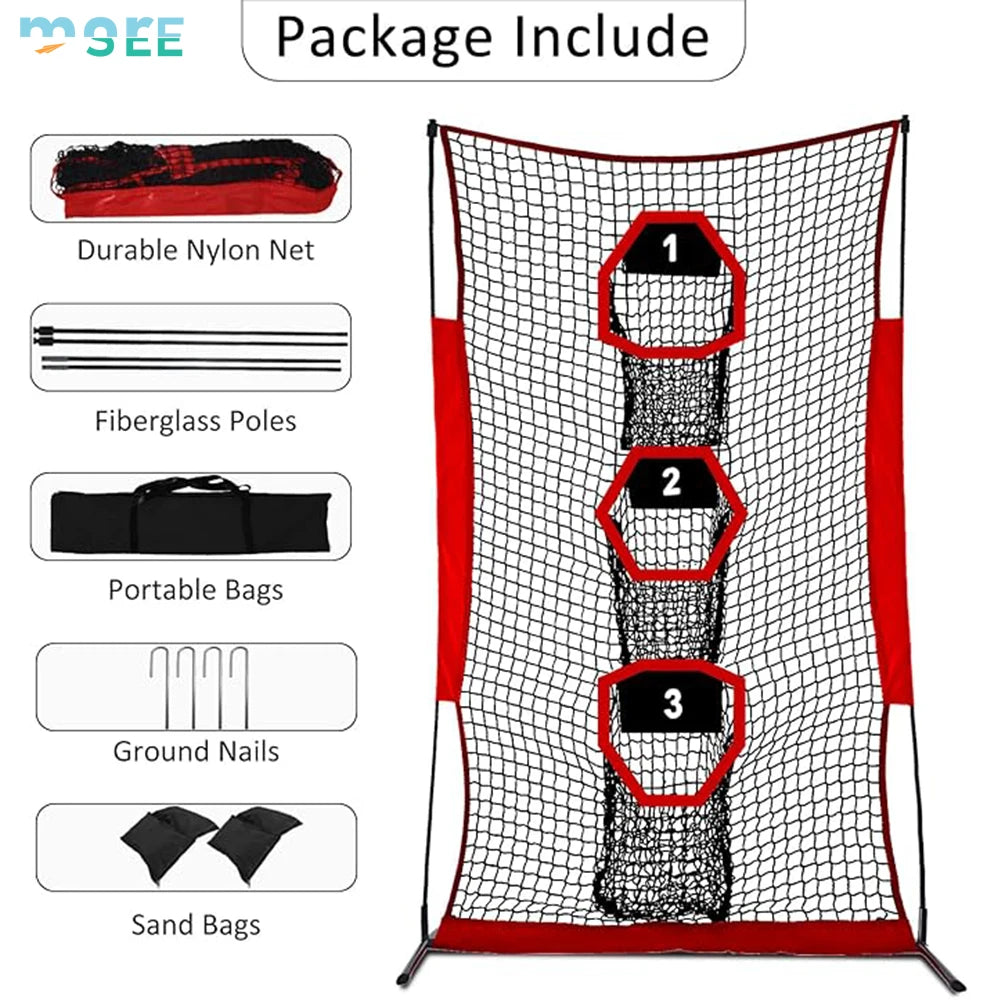 SeeMore Portable Training Equipment American Football Baseball Soccer Hanging Target Net with Holes for Soccer Training