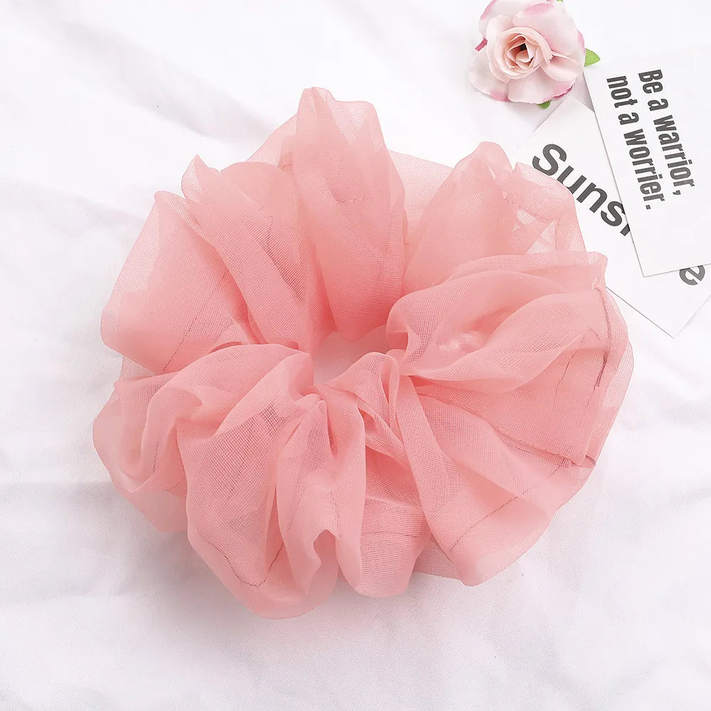 2020Korean Big Size Organza Hair Scrunchies For Women Elastic Hair Bands Girl Headwear Ponytail Holder Hair Tie Hair Accessories