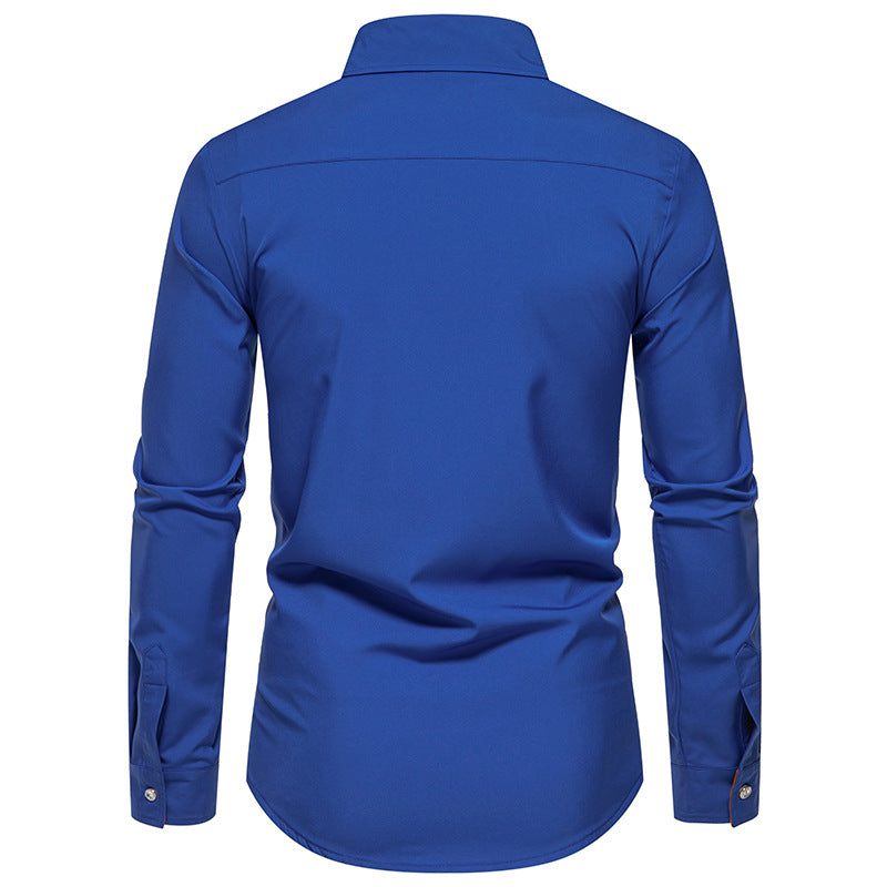 Man Shirts Men Long Sleeve Henry Collar Mens Dress Shirts Casual Male Clothes Chemise Hemd Homme Shirt B51