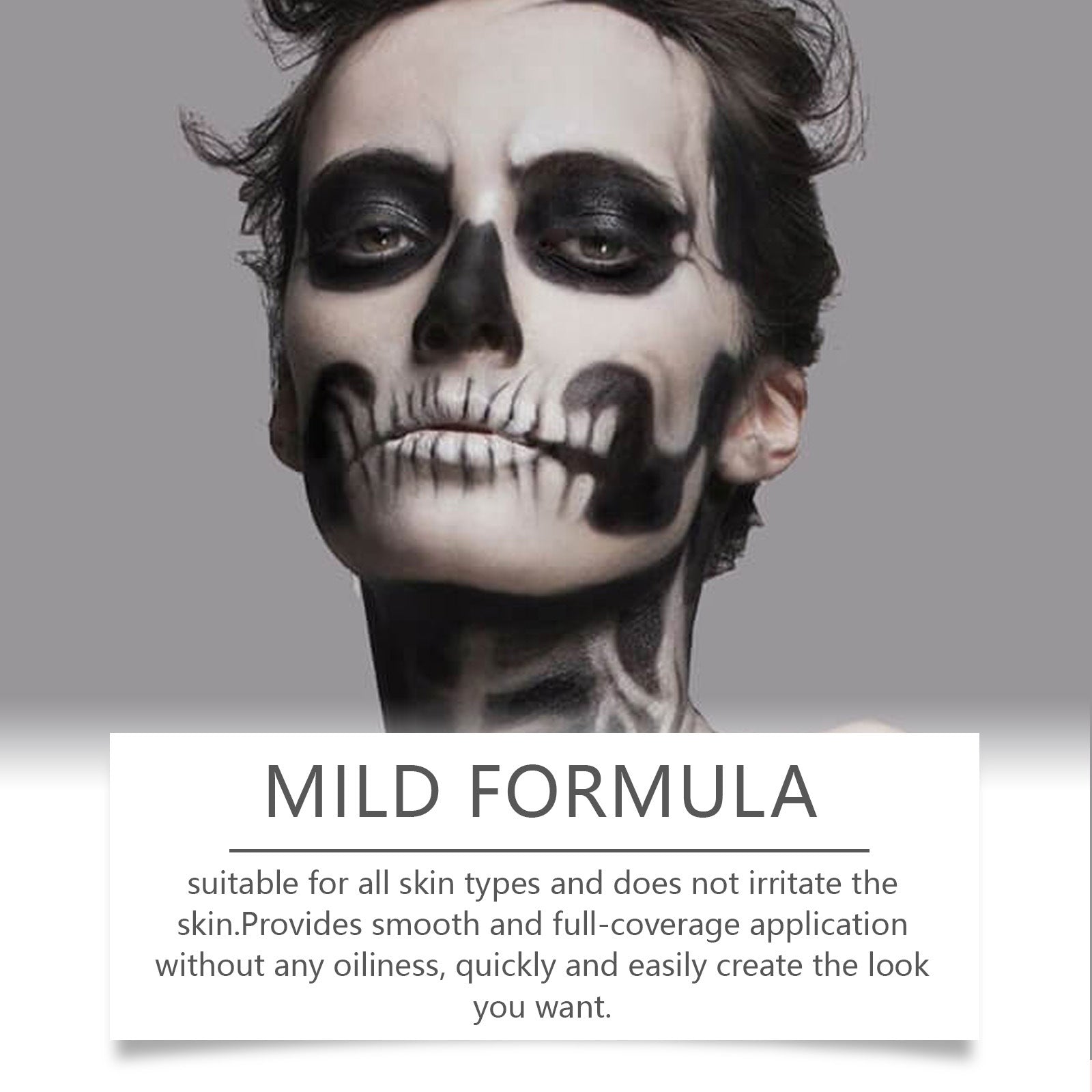 Halloween Black and White Foundation Paint Cream Concealer Easily Cover Skin Tone Clown Makeup Effect Cosplay Lasting Cosmetics