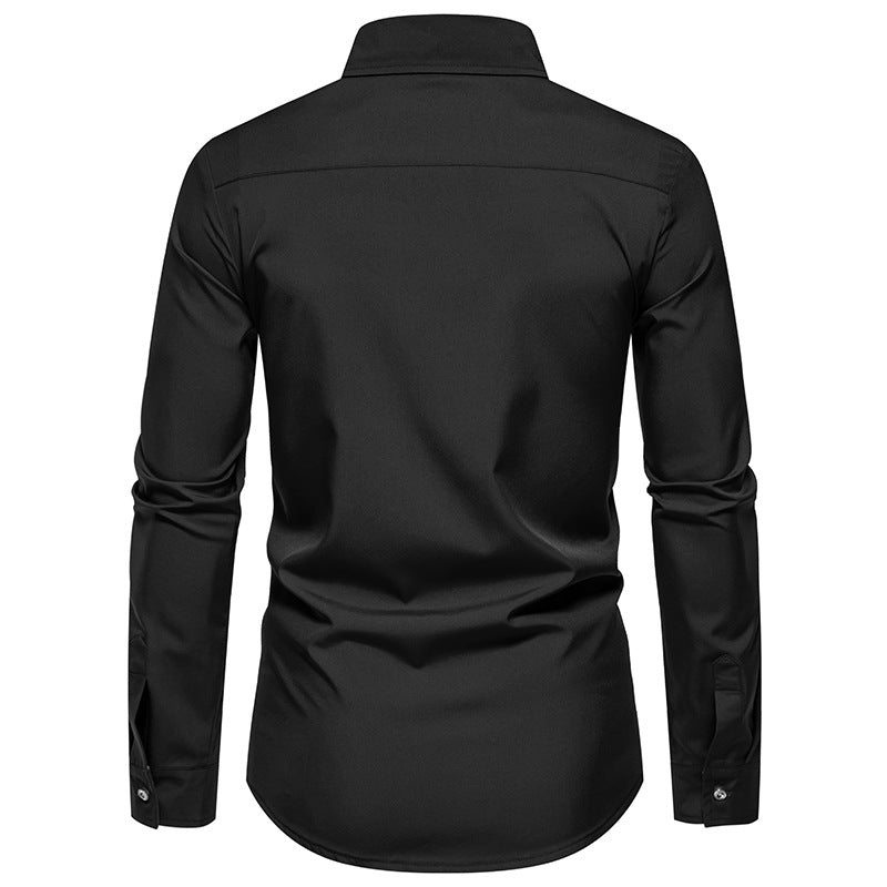 Man Shirts Men Long Sleeve Henry Collar Mens Dress Shirts Casual Male Clothes Chemise Hemd Homme Shirt B51