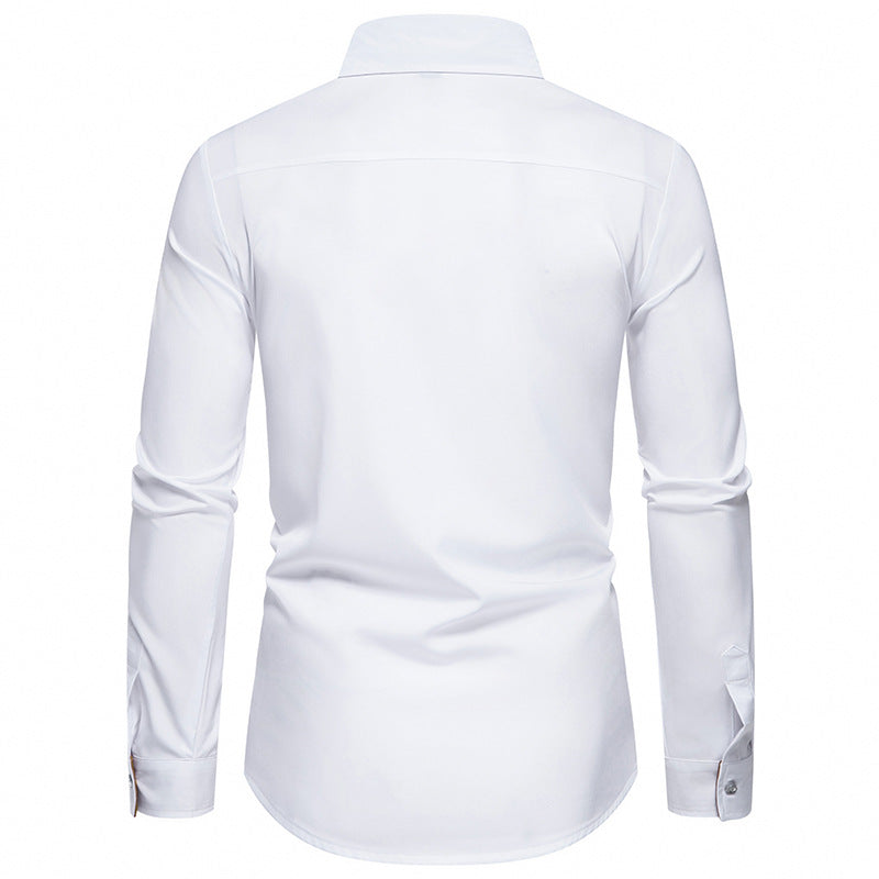 Man Shirts Men Long Sleeve Henry Collar Mens Dress Shirts Casual Male Clothes Chemise Hemd Homme Shirt B51
