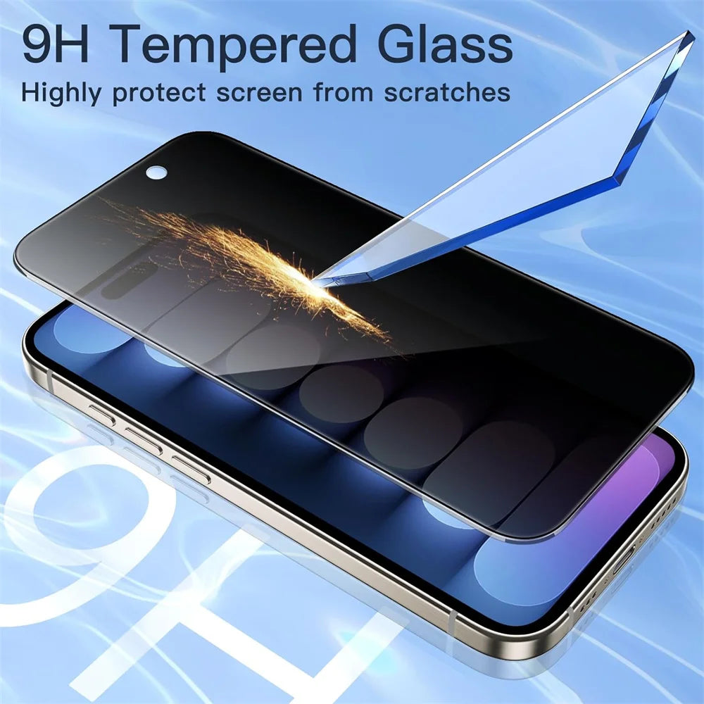 1~4PCS Anti-Spy Glass For iPhone 16 15 14 13 Pro Max Privacy Screen Protectors & Camera Protection Film For iPhone15 12 11 Pro