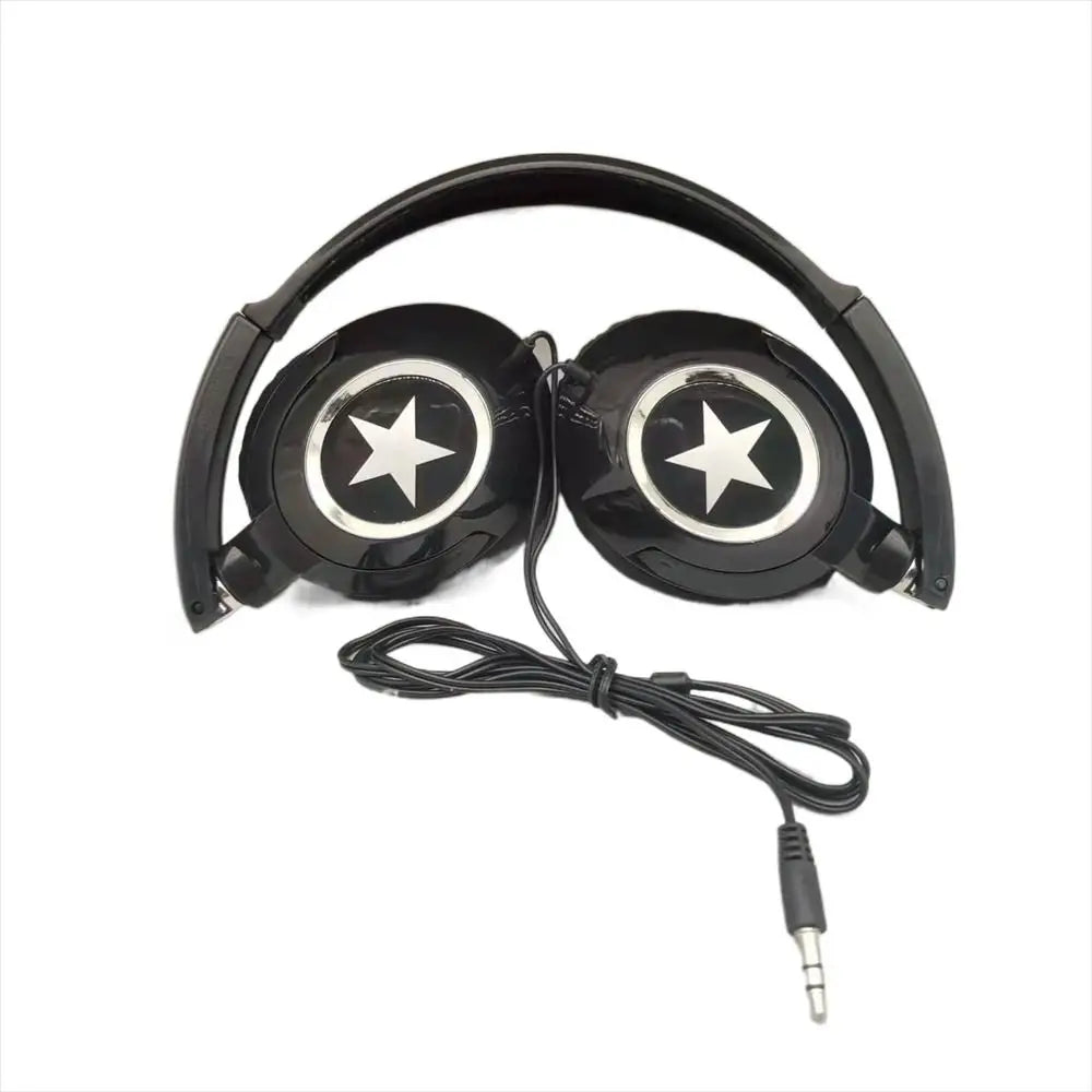 Adjustable Wired Headphones Music Stereo Flexible Wired Over Ear Headset Noise Cancelling Black White Foldable Headphones
