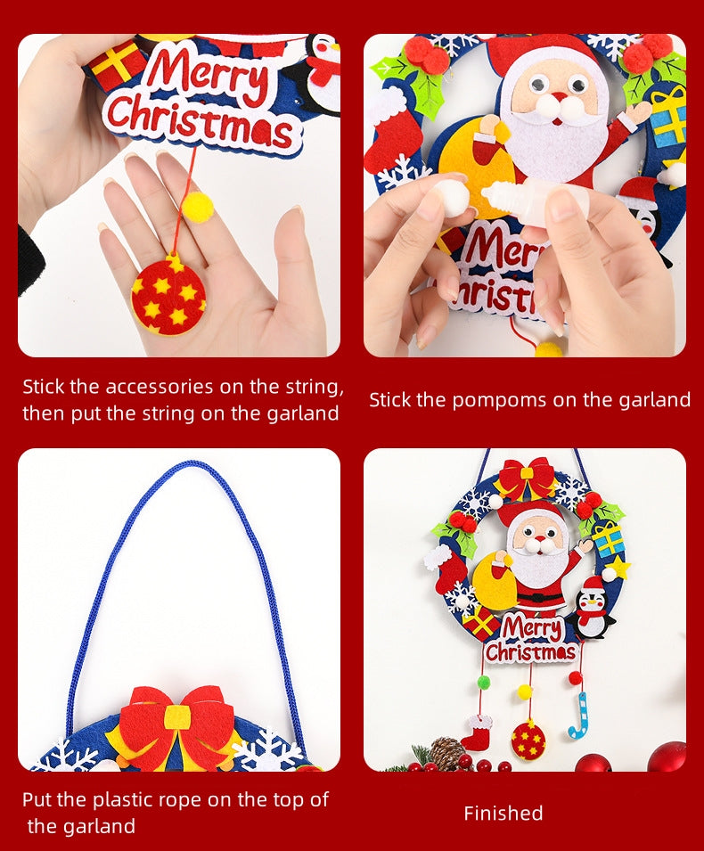 Christmas Decor Children Felt Craft kits DIY Christmas Garlands Wreaths Christmas Craft Kits for Kids DIY
