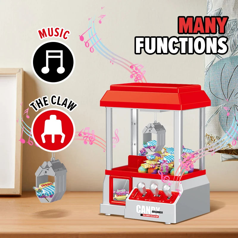Electronic Arcade Claw Toy Machine Mini Candy Prize Dispenser with Lights Sounds Fun Catcher Game for Kids Christmas Gifts