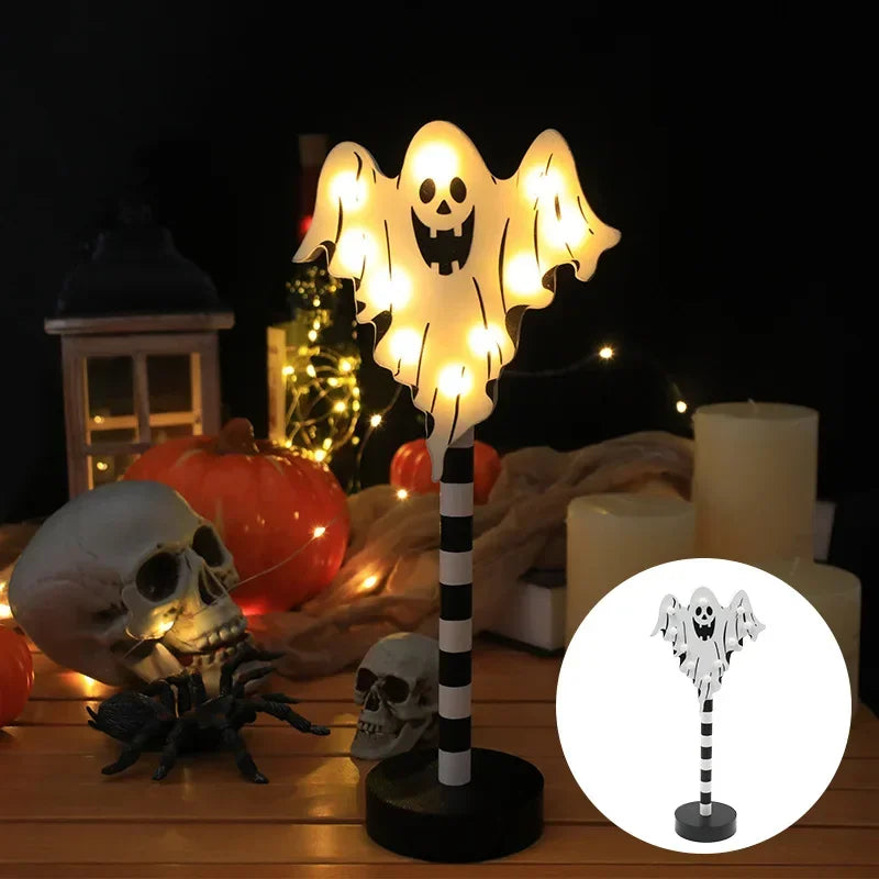 Halloween LED Night Light Pumpkin Ghost Ambiance Lights Battery Powered Waterproof Outdoor Garden Bedroom Festival Party Decor