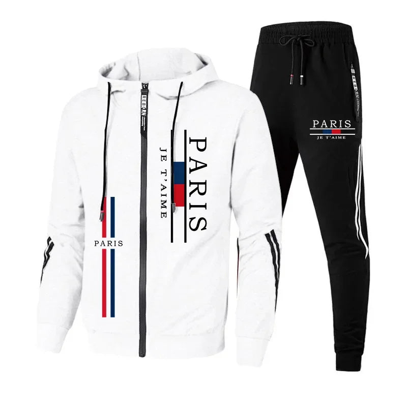 Men's Tracksuit Daily Fashion Autumn Winter Casual Quality Pullover Single Zipper Men Sweatshirts Hoodies Pants Sports Outdoor