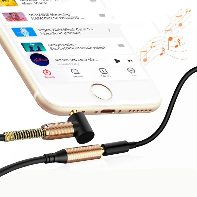 3.5mm Jack Audio Cable3.5mm Car Spring AUX Cable Gold Plated jack male to male speaker cables Cord for TV PC Car  mobile phones
