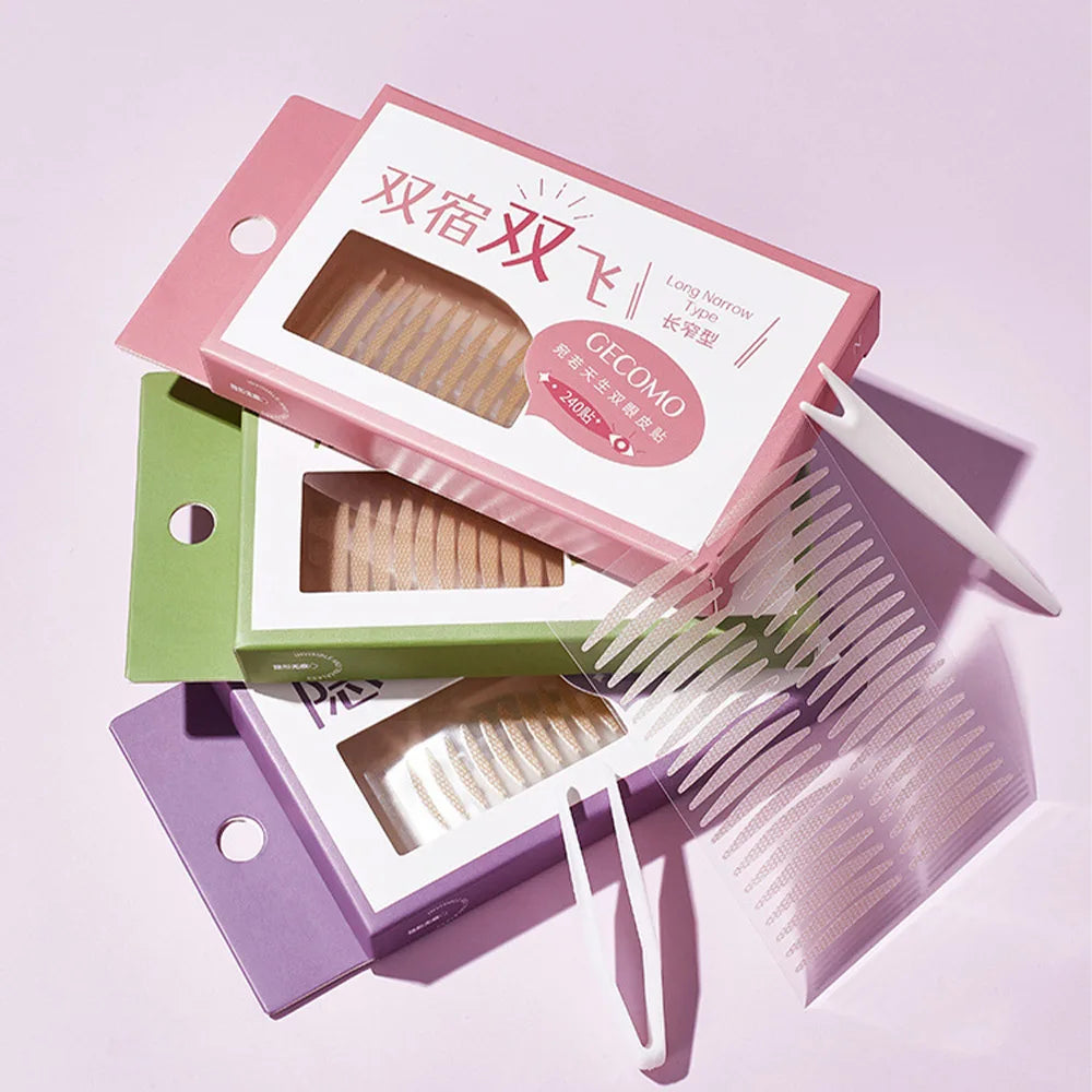 240 PCS Double Eyelid Stickers Natural Invisible And Long-lasting Shaping Big Eye Beauty Tapes For Single  Eyelid Person
