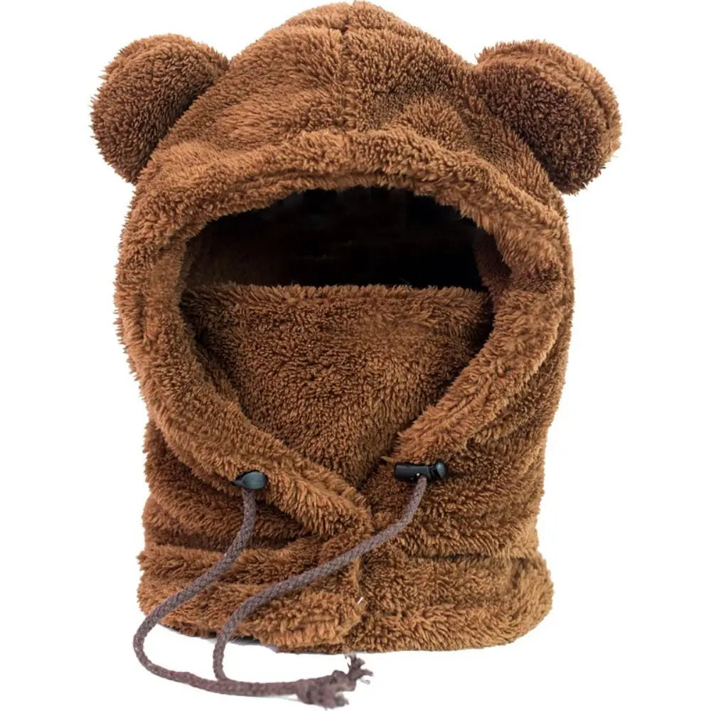 Cold Weather Windproof Winter Hats Balaclavas Mask  Bear Ear Hat Keep Warm Earflap Earmuff Women Girls