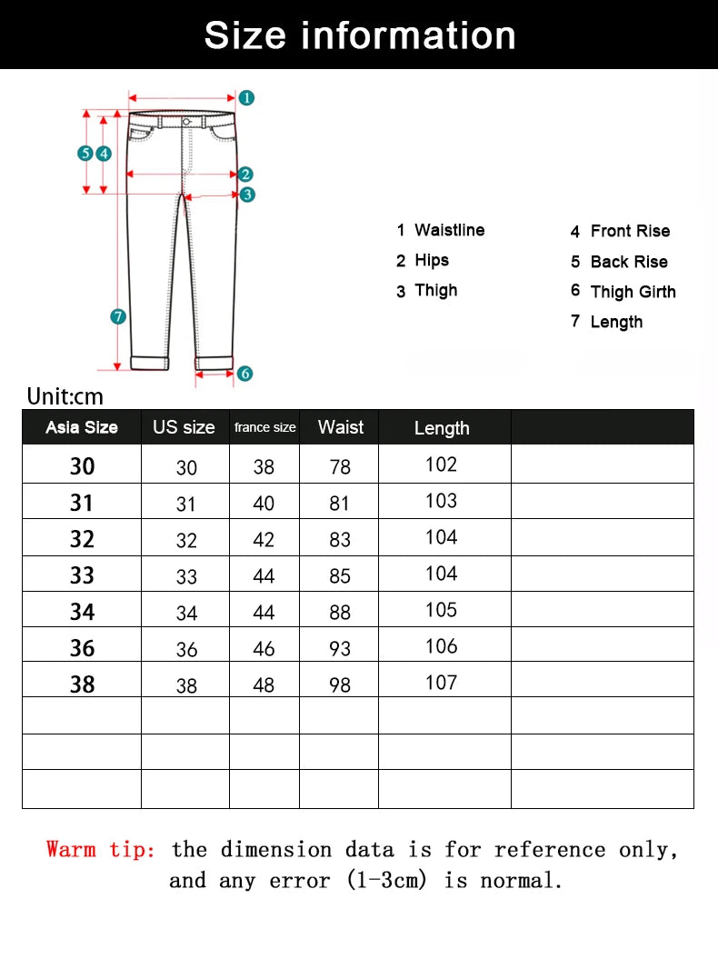 New Men Classic Jeans Jean Homme Pantalones Hombre Men Mannen Soft Black Biker Masculino Denim Overalls Mens Pants Size 32-38