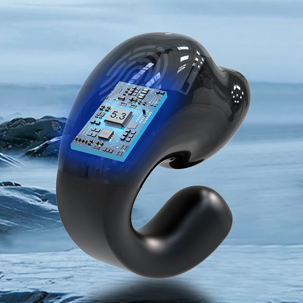 Wireless Clip On Headphones Bluetooth Headset High Definition Audio Quality Sports Earphones Noise Cancelling In-Ear Earphones