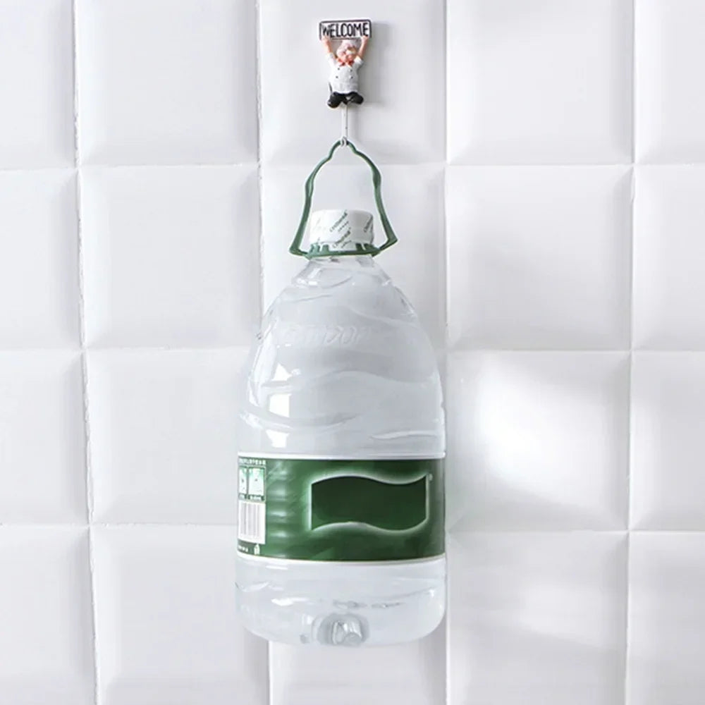 Kitchen Creative Chef Cartoon Storage Rack Hooks Wall Hanger Kitchen Hooks for Utensils