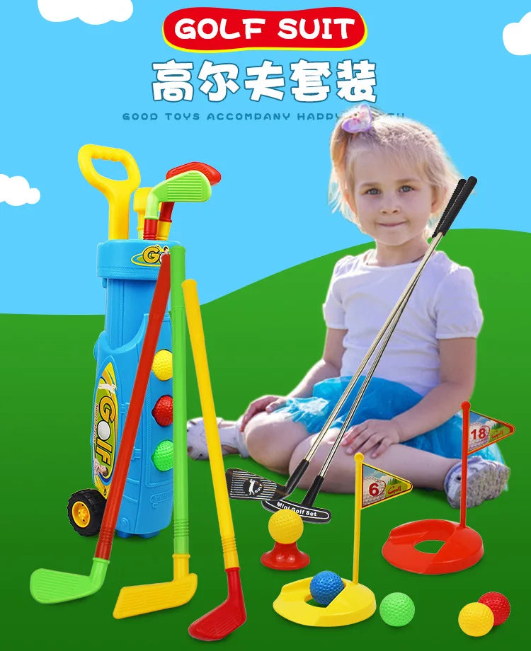 Kid's Indoor Outdoor Sports Toys Golf Club Sets Parent-child Interaction Develop Children's Athletic Ability Outdoor Games Toys