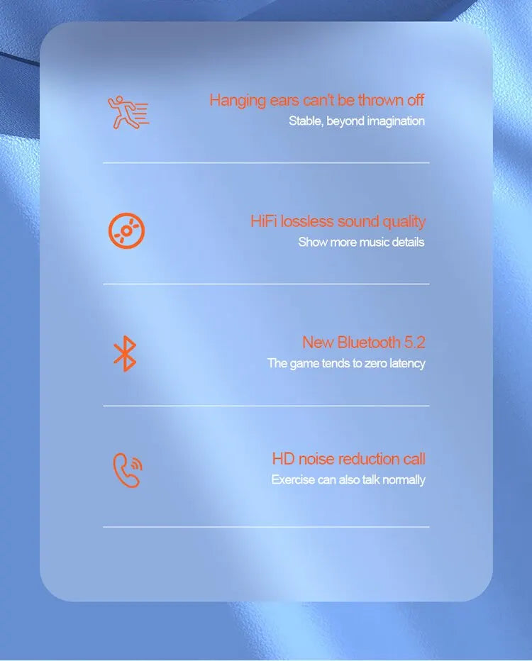 Wireless Bluetooth Earphones Sports Running Headset Wireless Single Ear Headphone TWS HiFi Stereo Noise Reduction Music Headset