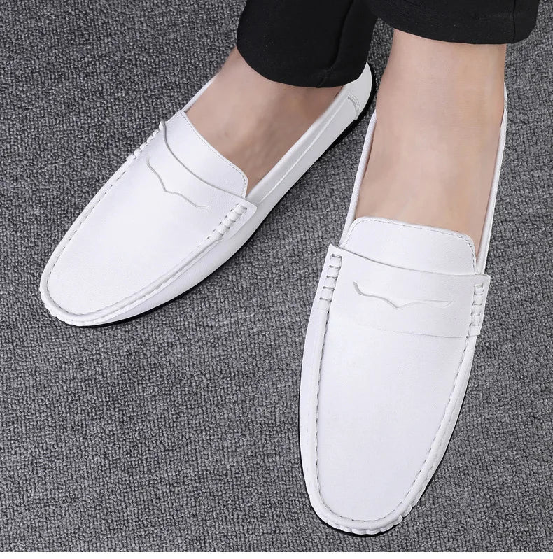 Shoes Men's 2025 Spring/Autumn New Casual Leather Shoes for Driving Flat Bottomed Man Shoes  Designer Loafers Men