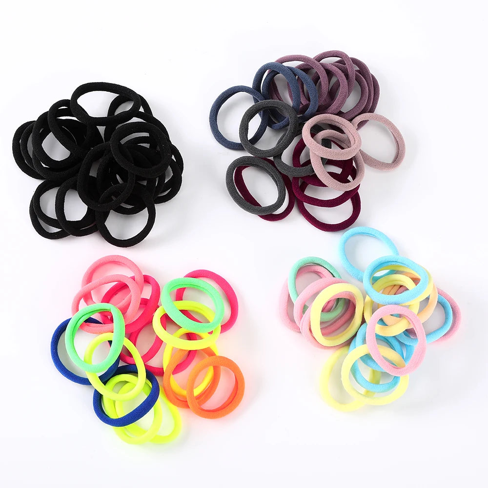 AWAYTR 50PCS/Set Girls Hair Band Hairbands Hair Accessories For Woman Kids Ponytail Holder Elastic Scrunchies Rubber Bands