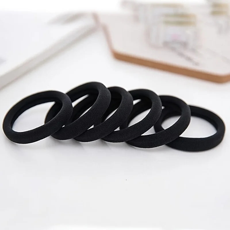 New 50PCS/Set Women Girls Candy Colors Nylon Basic Scrunchie Hair Tie Ponytail Hold Hair Rubber Bands Fashion Hair Accessories