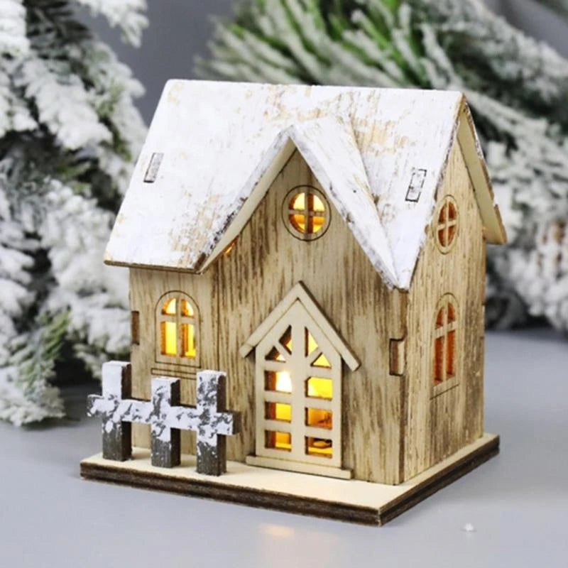 Christmas Decor House LED Light Desktop Ornament Festive Atmospheres Enhancer for Home, Offices, and Store Decor