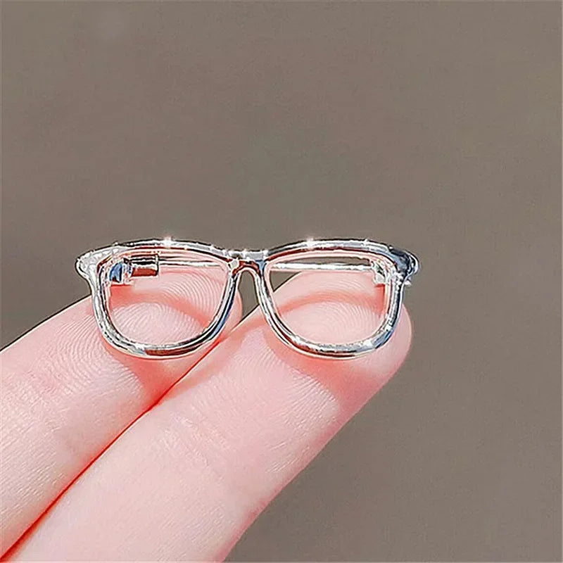 High-end Suit Accessories Buckle Mini Glasses Brooch for Women A Must-Have Accessory Ins Trendy Personality Funny Pin Collar Pin