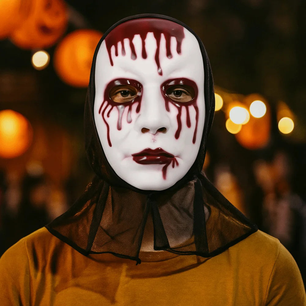 Scary Makeup Scary Look Halloween Mask Reusable Realistic Blood Party Costume Props Plastic Performance Mask Haunted House