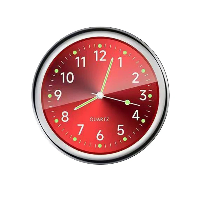 Automobile Clock Dashboard Car Clock Interior Decor Portable Mini Clock Decoration Luminous Analog Watch Ornaments For Cars