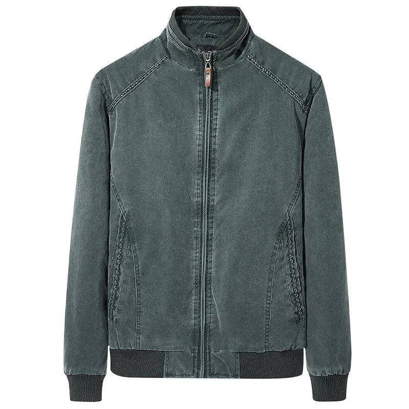 Men Denim Jacket Retro Fashion Cotton Slim Fit Vertical Collar Motorcycle Jackets Autumn 2025 Man Jeans Coats Plus Size Clothes