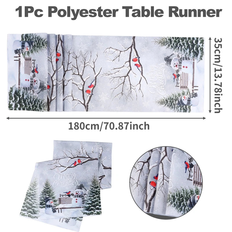 Christmas Table Runner Merry Christmas Decoration for Home Xmas Party Decor 2025 Navidad Notal Noel Ornament Happy New Year 2026