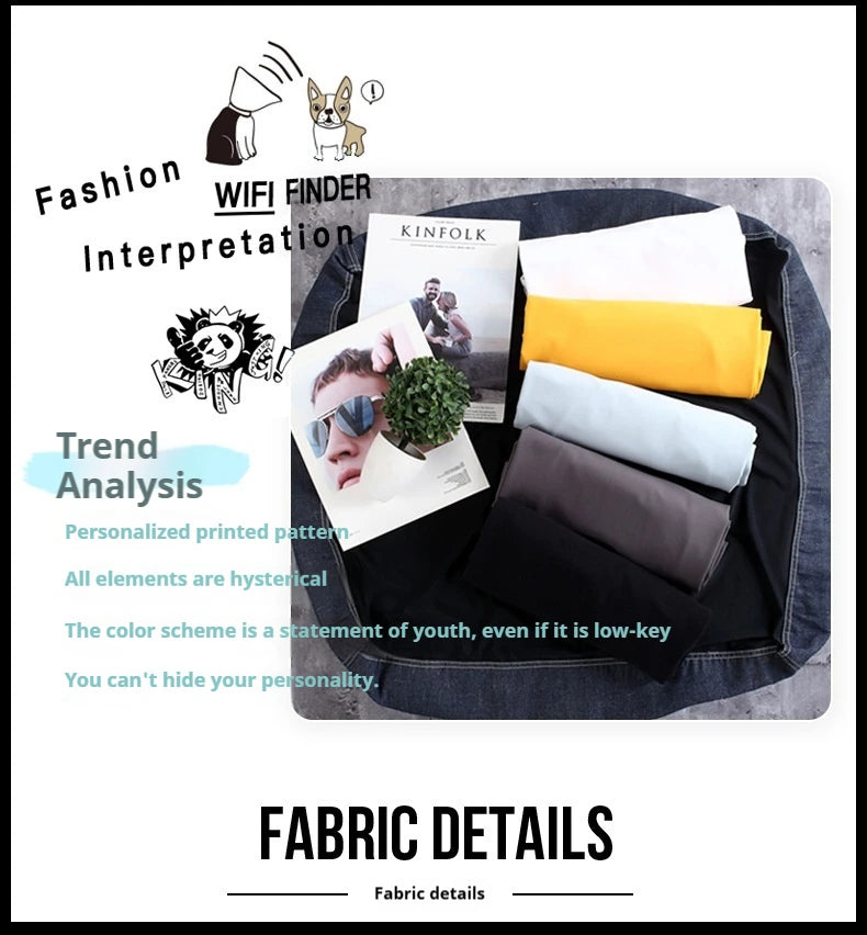 Men's T-shirt with Oversized Loose and Fashionable Print 100% Cotton T-shirt for Men's Short Sleeved Men's Summer Casual Wear