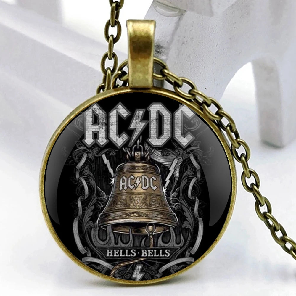 Retro Band Handmade Clothing Accessories Movie Design Glass Dome Pendant Necklace for Men And Women Unique Jewelry Gift