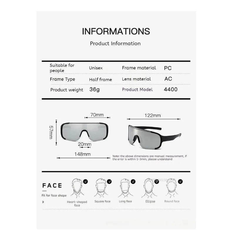 Cycling Sunglasses Retro-Reflective Sheeting Lens Road Riding Sport Glasses Windproof Glasses for Men Women Sunglasses Women
