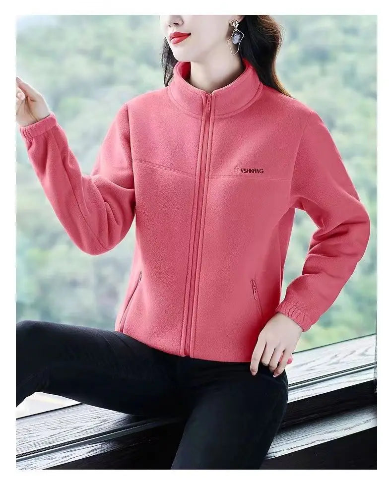 Fleece Jacket Women Can Be Worn In Autumn and Winter Thickened Double-sided Fleece Polar Fleece Jacket