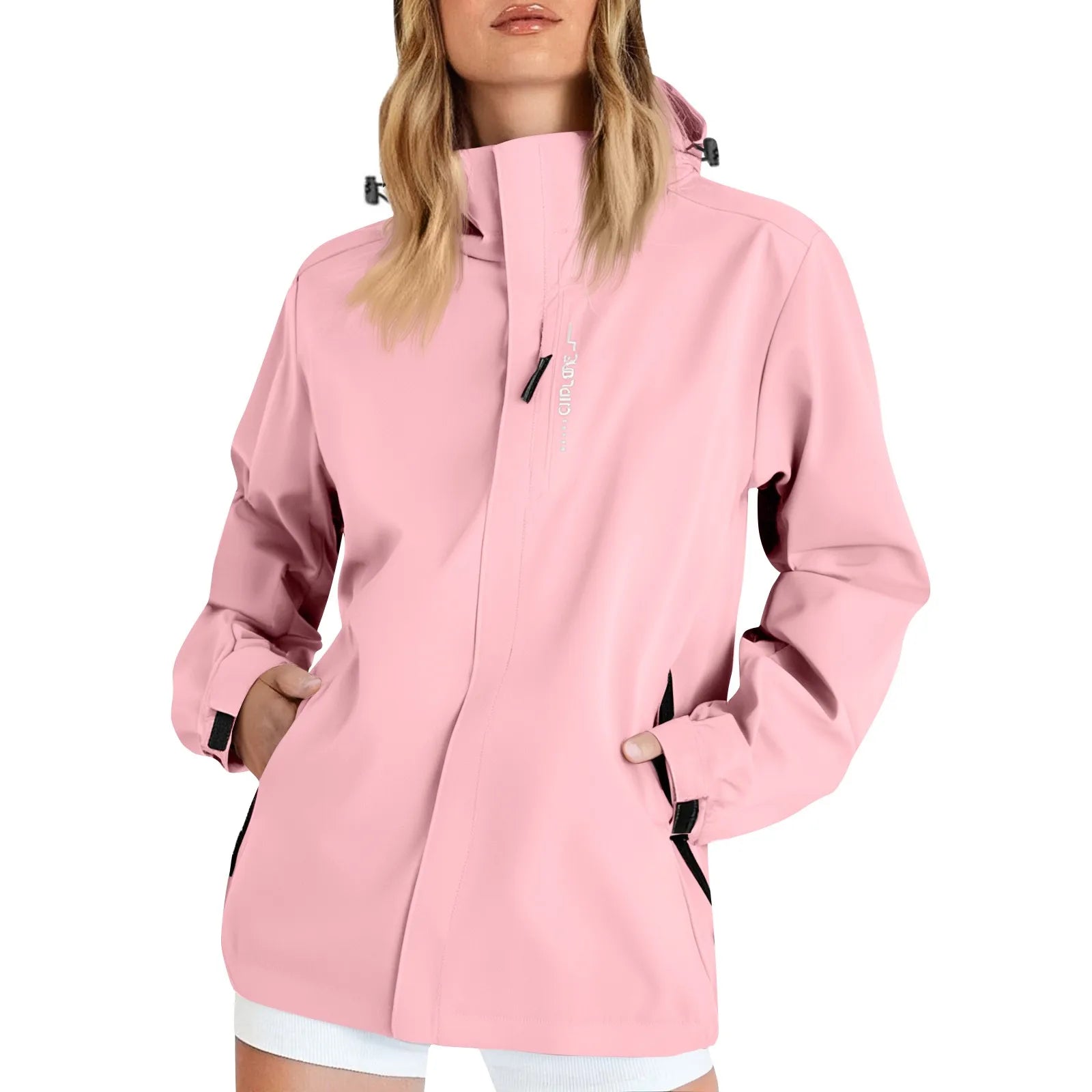 Women's Jacket Solid Color Long Sleeved Loose Fitting Outwear Hooded Outdoor Suit Windproof And Waterproof Thin Jacket Versatile