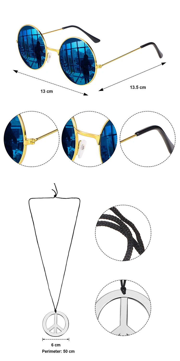 Women's Tassel Sleeveless Vest 60Ss 70s Female Hippie Disco Fringe Cardigan Peace Sign Accessories for Carnival Cosplay