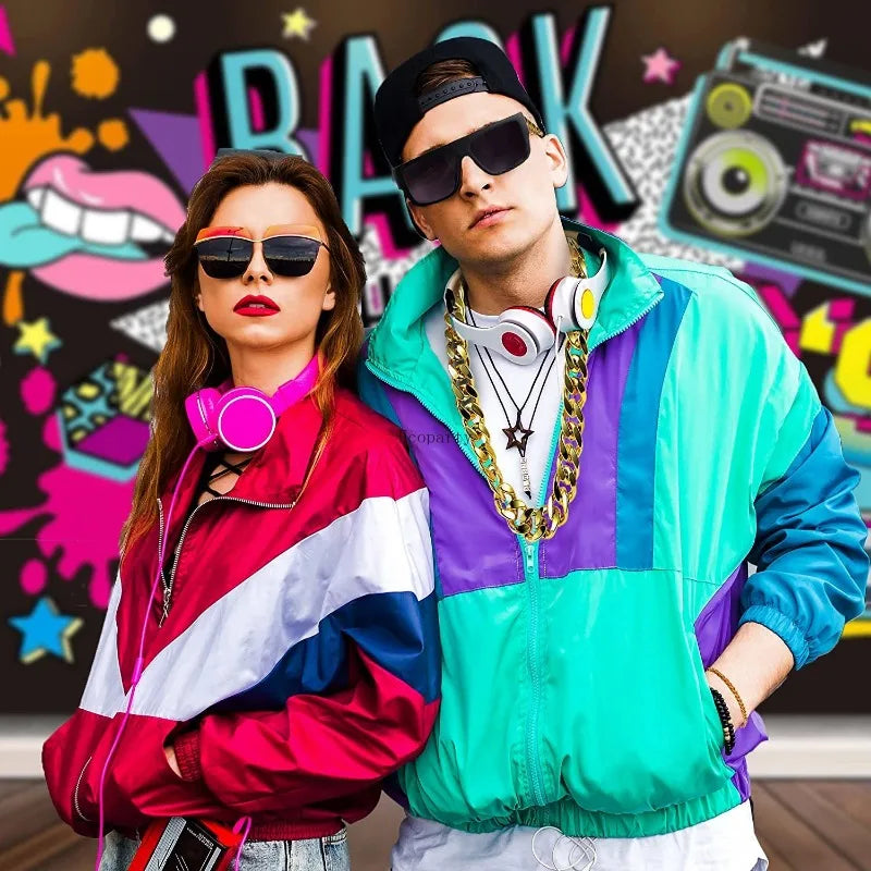 80s 90s Costumes Outfit:90s Hip Hop 80s 90s Costumes for Men Women 90s Outfit for Men Fake Gold Chain 80s Accessories Ecoparty