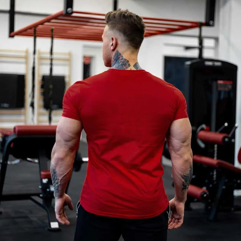 Tshirt for Men Bodybuilding  Graphic T Shirts Workout Fitness Men Clothing Short Sleeve Shirt Street Wear