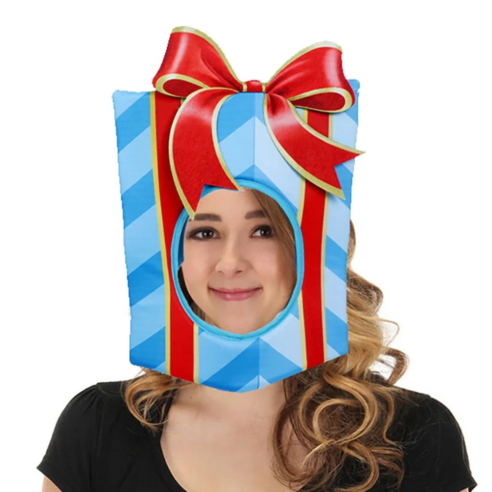 Christmas Funny Hat Novelty Christmas Tree Chips Gift Shaped Mask Cap Headgear Xmas Party Prop New Year Navidad Decoration Favor