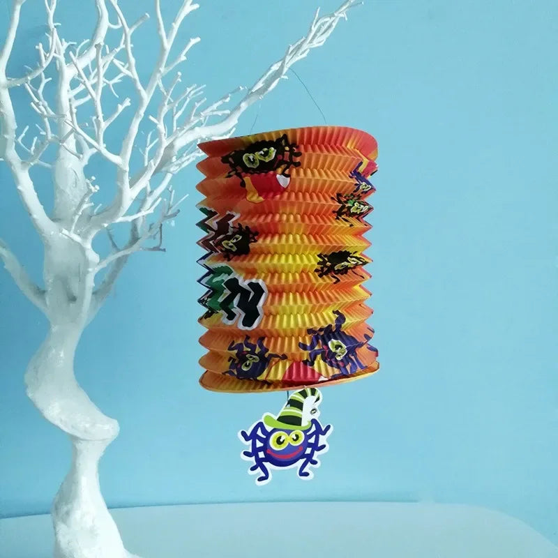 Halloween Paper Lanterns Pumpkin Bat Skull Spider Witch Lantern Haunted House Hanging Pendants Happy Halloween Day Party Decor