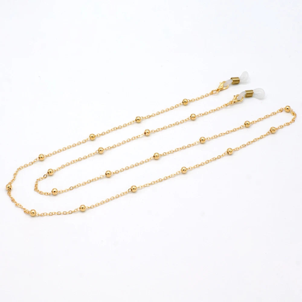 Fashion Metal Men women Eyeglass Chains Sunglasses Reading Beaded Glasses Chain Eyewears Cord Strap Rope female glasses chain