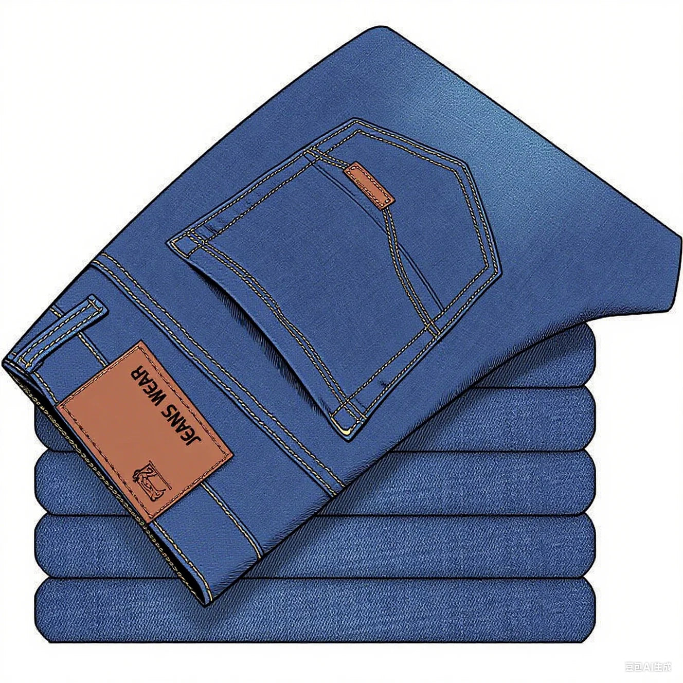 2025 men's fashion business jeans classic style casual elastic slim fit jeans men's denim pants black blue