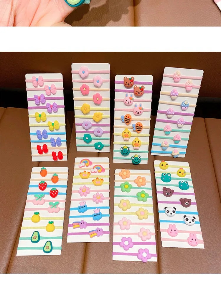 20-100 Pieces/Set Rubber Band for Children Cartoon Hair Band New Sweet Baby Hair Rope Hair Accessories