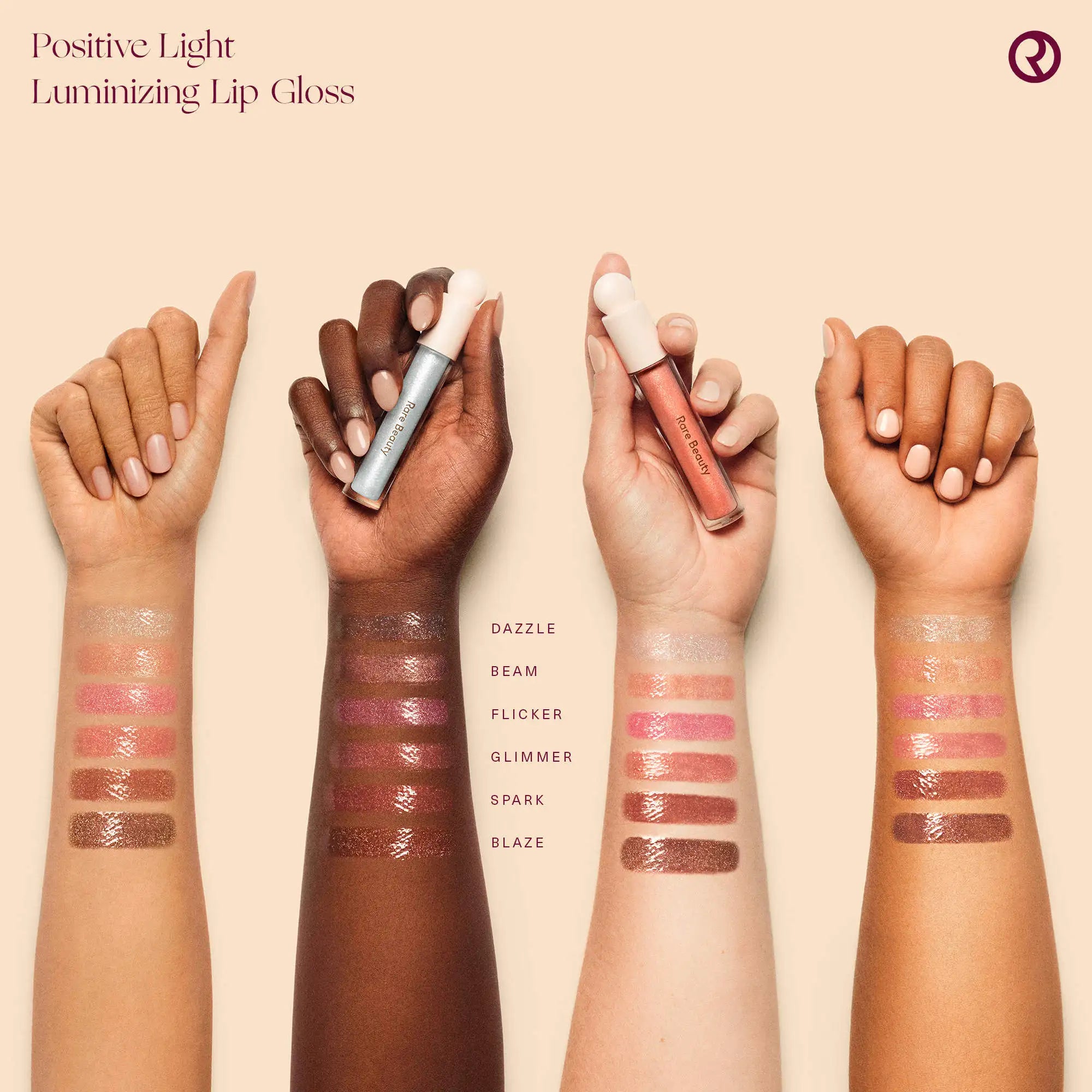 Rare Beauty Positive Light Luminizing Lip Gloss Makeup Shine Glitter Like Sheer Gloss Hydrating Makeup Lipstick Lip Balm Oil ﻿