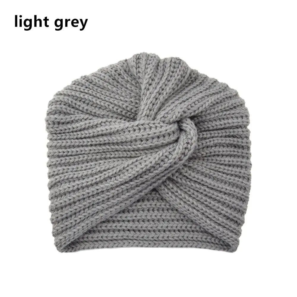 Autumn Winter Knitted Hair Accessories Croceht Beanies Twist Headwrap Hat Ladies Turban Women Felt Hat Head Wrap Caps